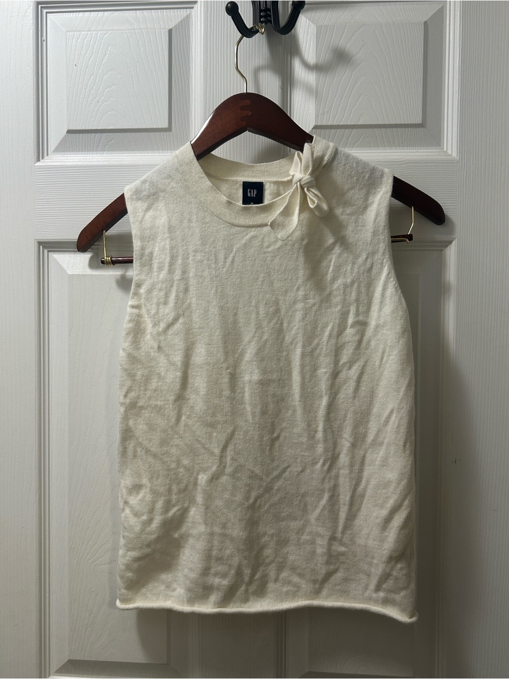 GAP cream Cotton Angora Rabbit Hair Blend Soft Fuzzy Sweater Top - Picture 2 of 4